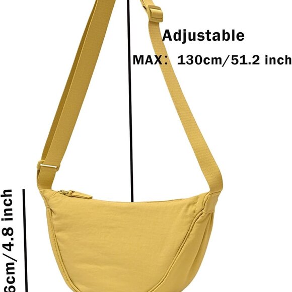 Crossbody Nylon Crescent Bag for Women - Lightweight Small Hobo With 2 Pack Inne - Picture 2 of 7
